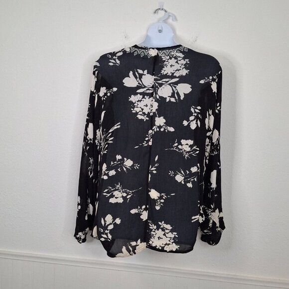 Lucky Brand Floral Kimono Sz O/S Embroidered Neutral Minimalist Boho Beach - Picture 7 of 12